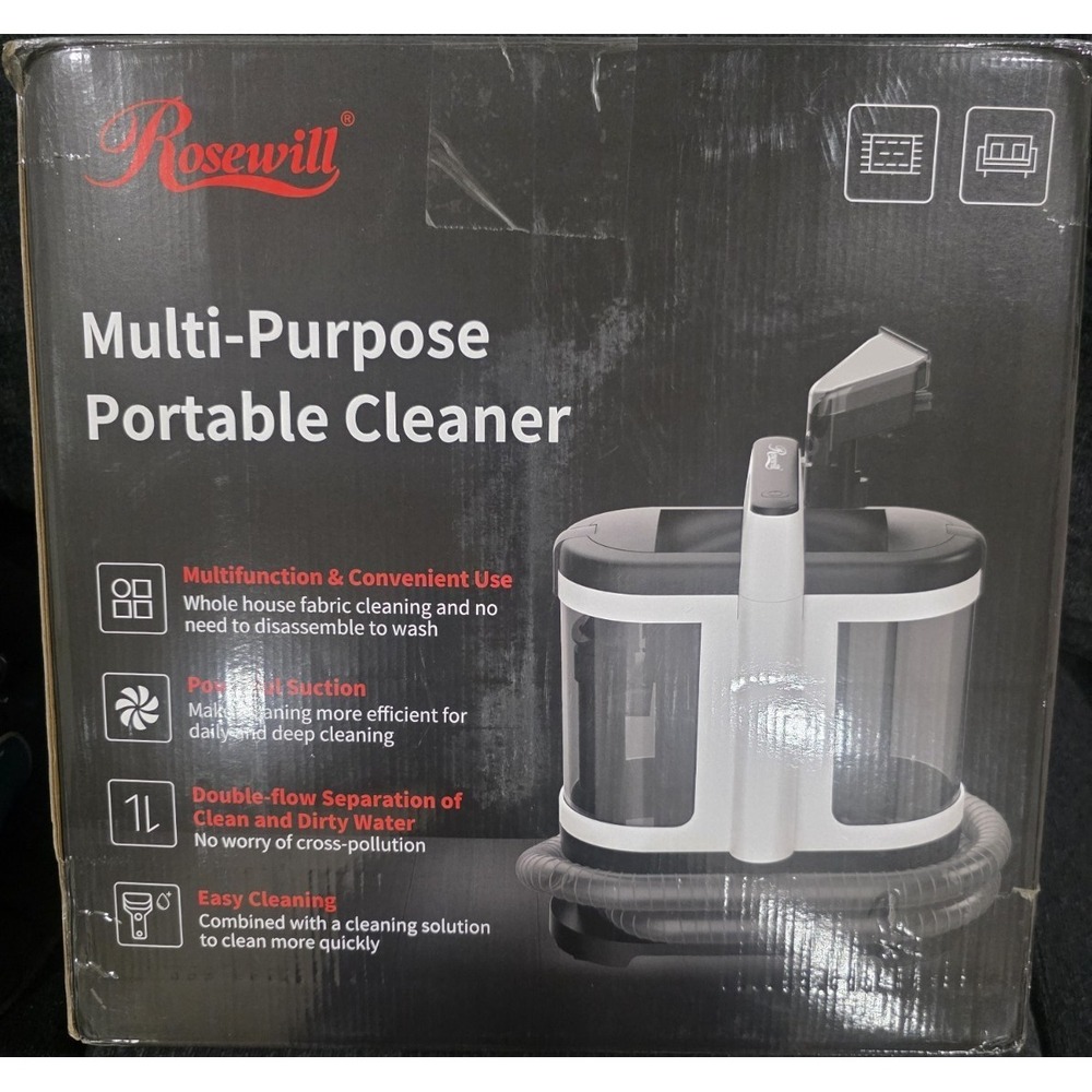 Rosewill Portable Cleaner 450W 1L Black/White w/ Fabric Brush & Accessories